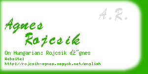 agnes rojcsik business card